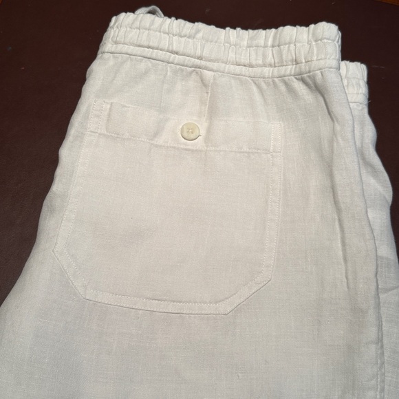 Vince White Linen Drawstring Button Fly Shorts 4” Inch Inseam size Medium EUC - Picture 14 of 15
